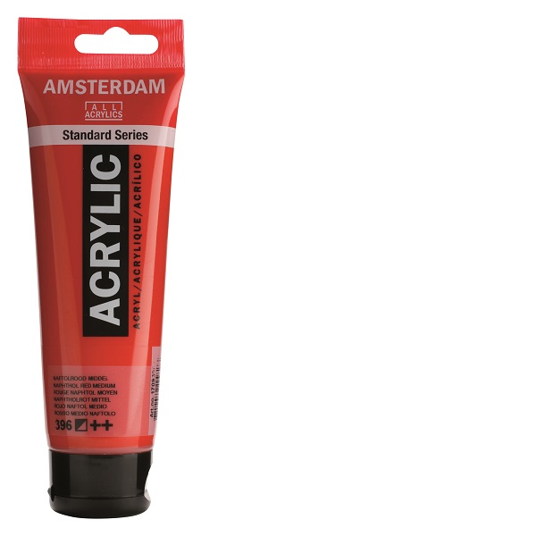 Amsterdam Standard 396 Naftolrood Middel Tube 120ml Arts And Crafts