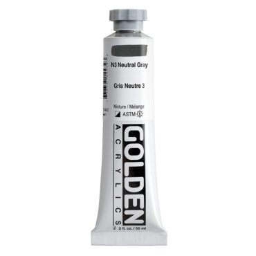 Golden Heavy Body Acrylics tube 59ml - 1443 N3 Neutral Gray (s1)