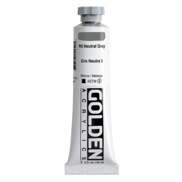 Golden Heavy Body Acrylics tube 59ml - 1445 N5 Neutral Gray (s1)