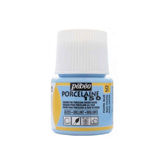 Pebeo Porcelaine 150 Porseleinverf 45ml PASTEL - 51 Pastel Blue