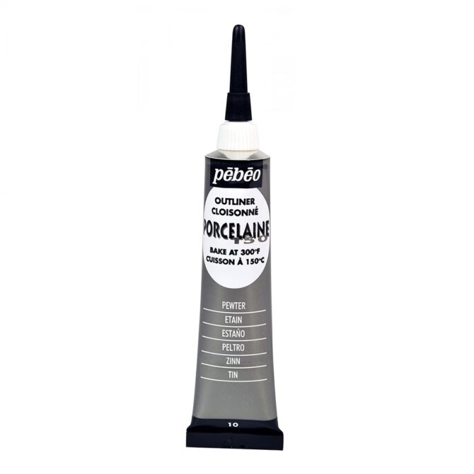 Pebeo Porcelaine Outliner tube 20ml - 10 Pewter