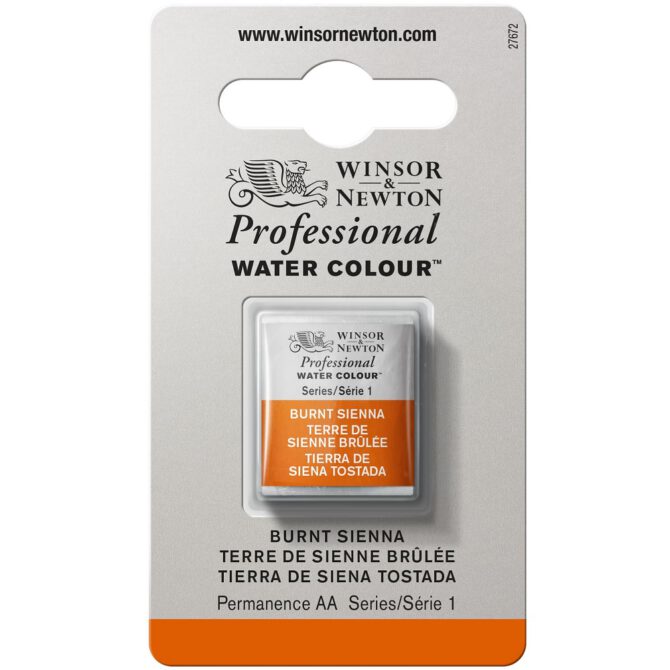 W&N Artists Aquarel 1/2 napje - 074 Burnt Sienna (s1)