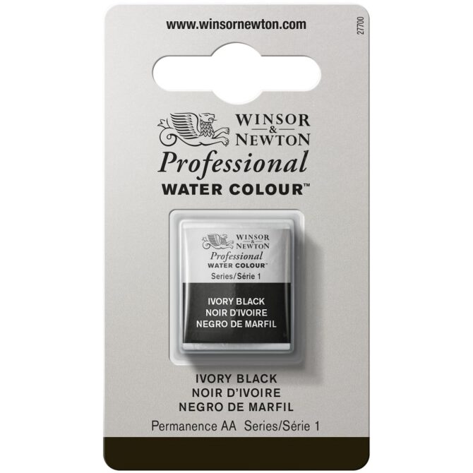 W&N Artists Aquarel 1/2 napje - 331 Ivory Black (s1)