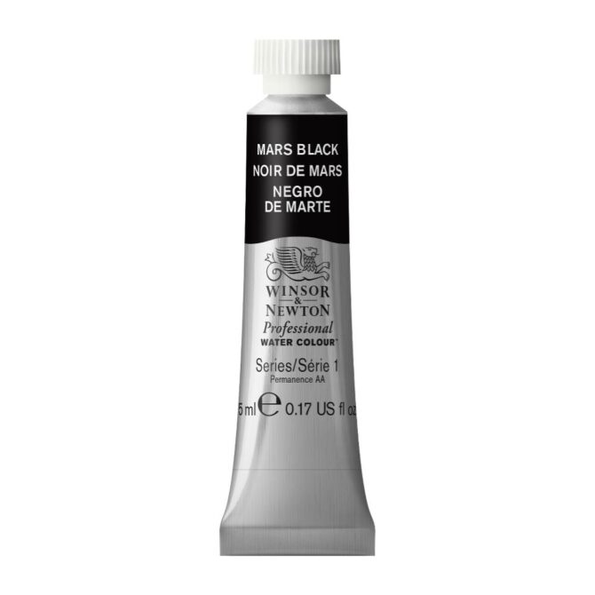 W&N Artists Aquarel tube 5ml - 386 Mars Black (s1)