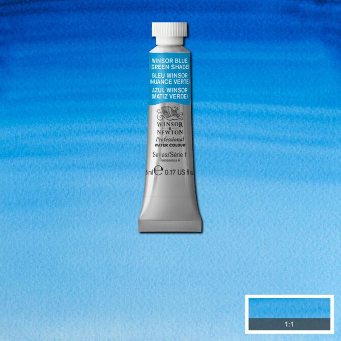 W&N Artists Aquarel tube 5ml - 707 Winsor Blue GS (s1)