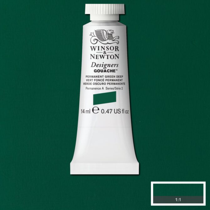 W&N Designers Gouache tube 14ml - 482 Permanent Green Deep (s2)