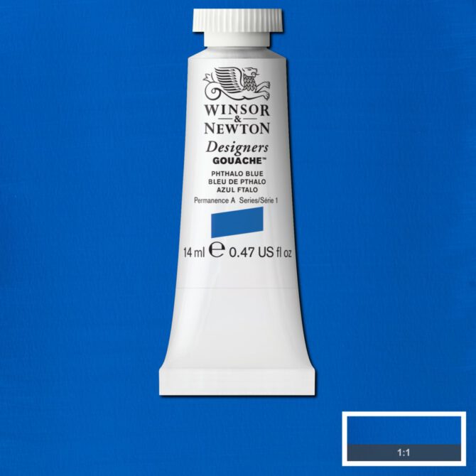 W&N Designers Gouache tube 14ml - 514 Phthalo Blue (s1)