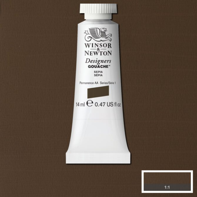 W&N Designers Gouache tube 14ml - 609 Sepia (s1)