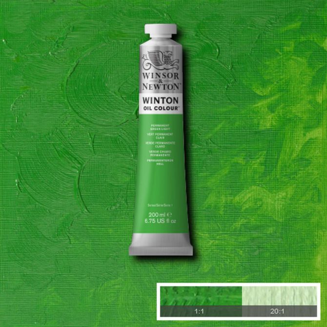 W&N Winton Olieverf 200ml - 483 Permanent Green Light