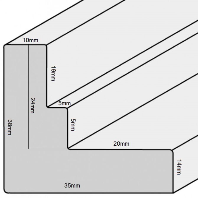 Baklijst met trap WIT - 30x80cm