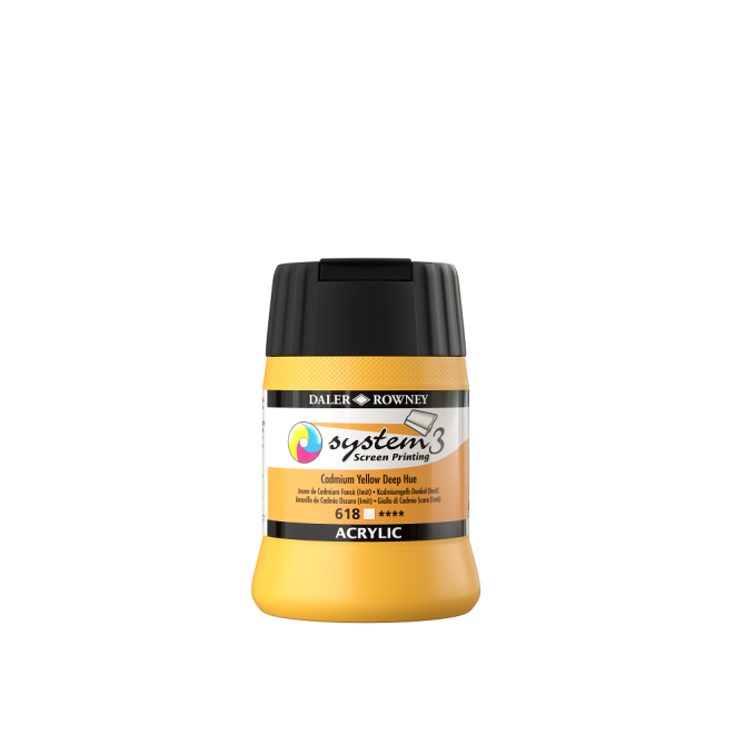 S3 Screen Printing Acrylics 250ml - 618 Cadmium Yellow Deep Hue