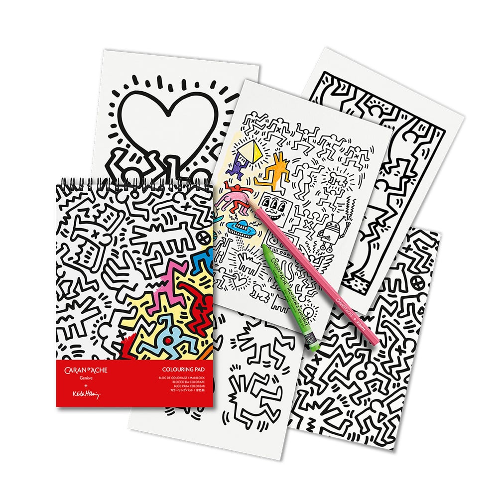 Caran d'Ache Colouring pad Keith Haring 200gram - spiraalblok A5