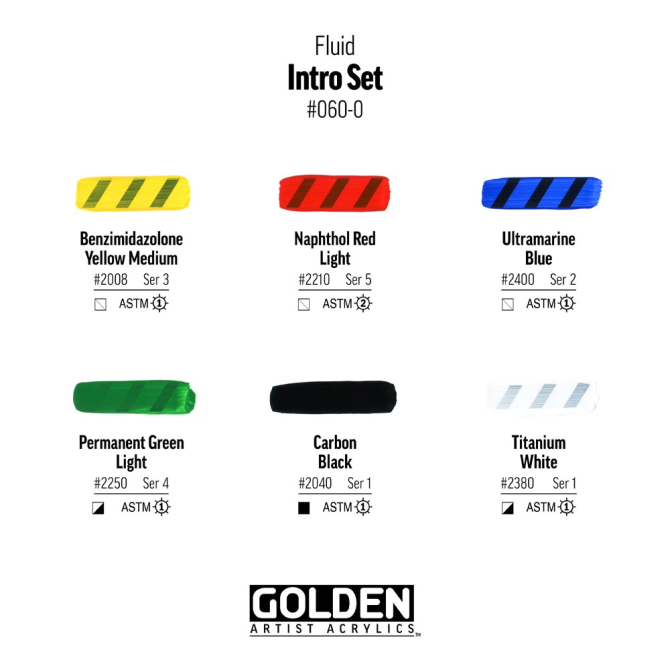 Golden Fluid Acrylics - SET intro 6x30ml