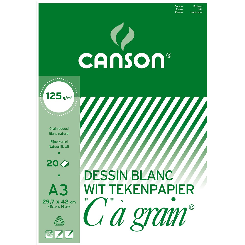 Canson C a Grain tekenpapier blok 125gram - A3