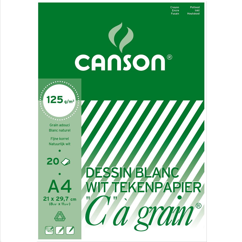 Canson C a Grain tekenpapier blok 125gram - A4