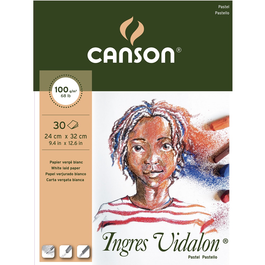 Canson Ingres Vidalon Pastelpapier blok 100gram 24x32cm WIT