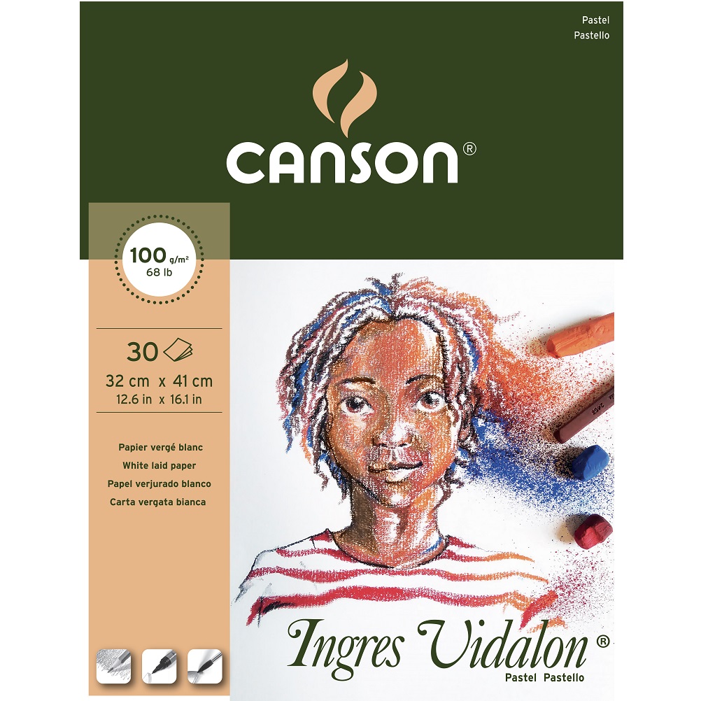 Canson Ingres Vidalon Pastelpapier blok 100gram 32x41cm WIT
