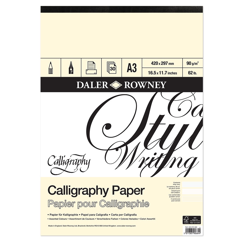 Daler Rowney Calligraphy paper 90gram 30vel - Blok A3