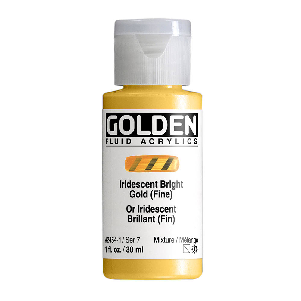 Golden Fluid Acrylics 30ml - 2454 Iridescent Bright Gold (fine) (s7)