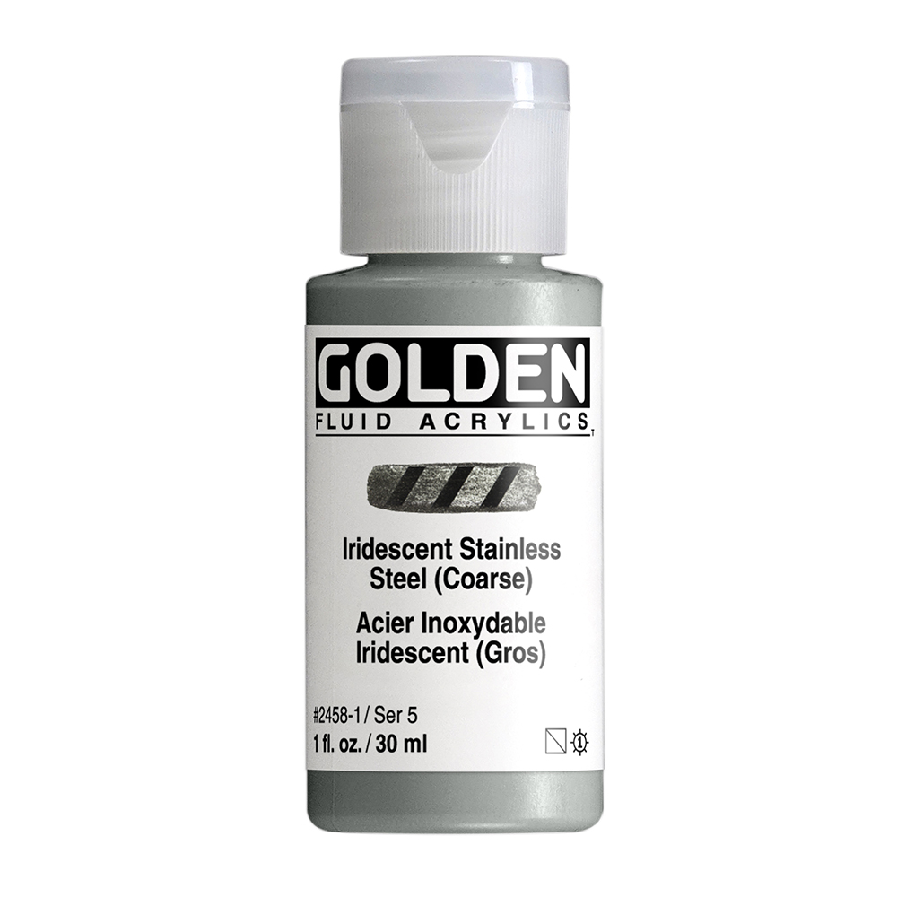 Golden Fluid Acrylics 30ml - 2458 Iridescent Stainless Steel (coarse) (s5)
