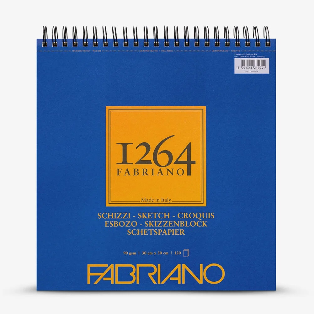 Fabriano 1264 Schetsblok met spiraal 120vel 90gram - 30x30cm