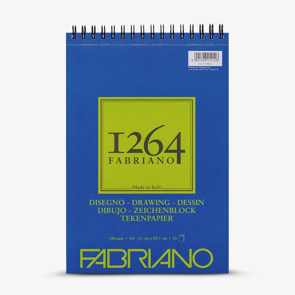 Fabriano 1264 Tekenblok met spiraal 50vel 180gram - A4 formaat