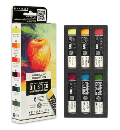 Sennelier Artist Oil Stick - SET 6 kleuren 12ml - Bicoloured Apple