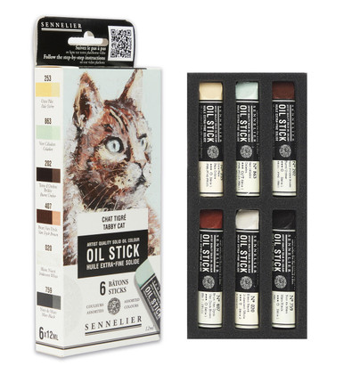 Sennelier Artist Oil Stick - SET 6 kleuren 12ml - Tabby Cat