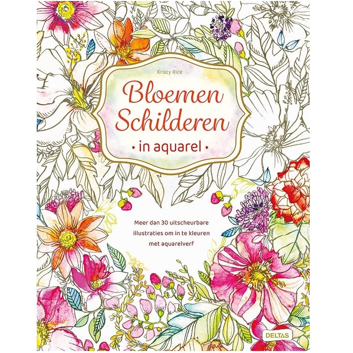 Bloemen schilderen in aquarel (kleurboek)